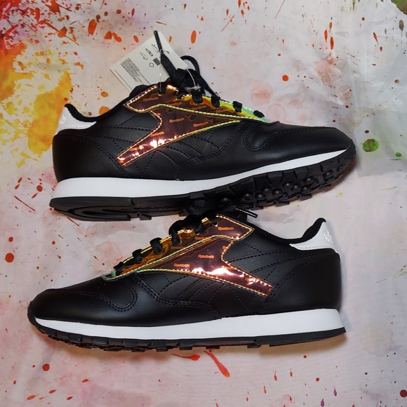 Reebok Classic Black and iridescent women's size  7.5 - Picture 3 of 12